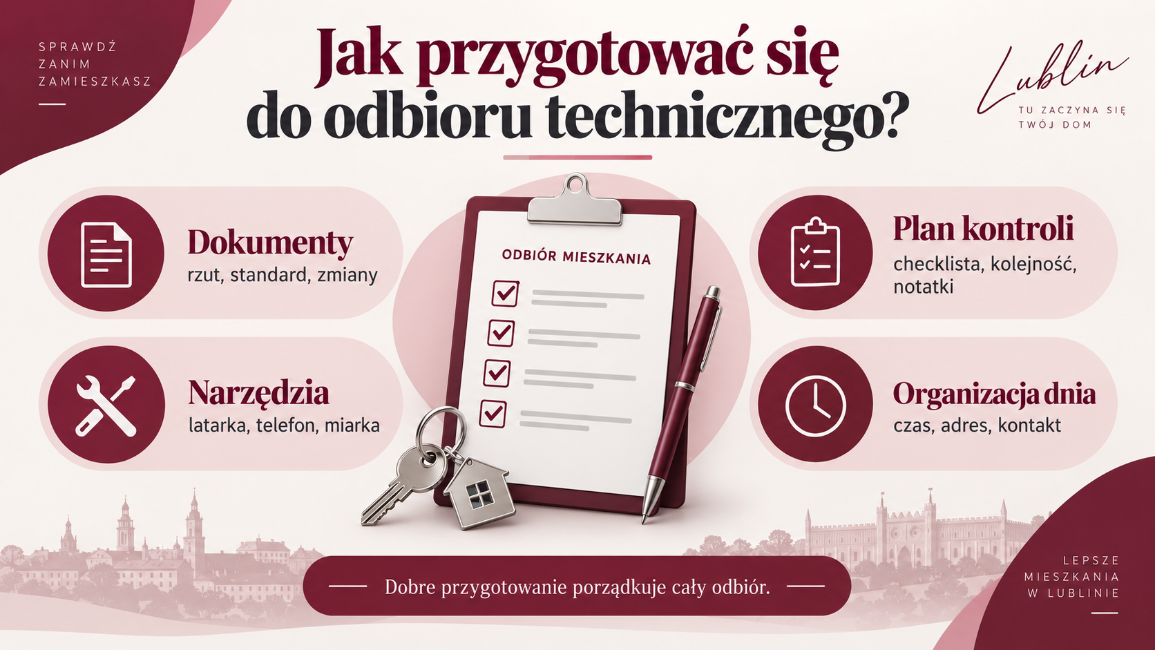 Cztery strefy przygotowania do odbioru technicznego mieszkania